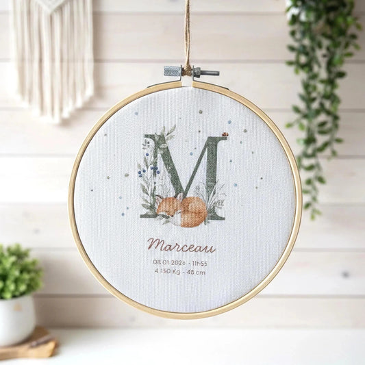 Faire-part naissance tambour bois gravé prénom et date — Memerle — vue secondaire papeterie personnalisée Memerle