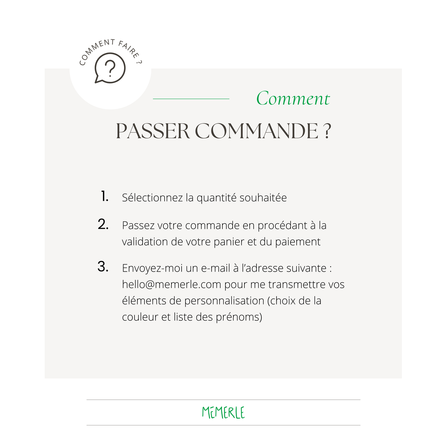 Marque place personnalisé