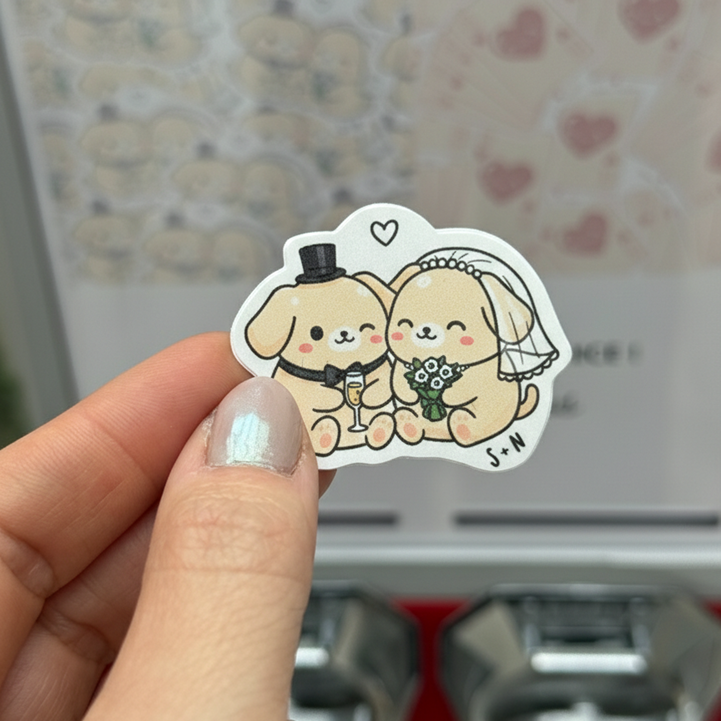 Stickers dessin kawai personnalisés avec texte, Sticker Mariage Personnalisés, Cadeau Invité Mariage Illustré, Autocollants Personnalisables