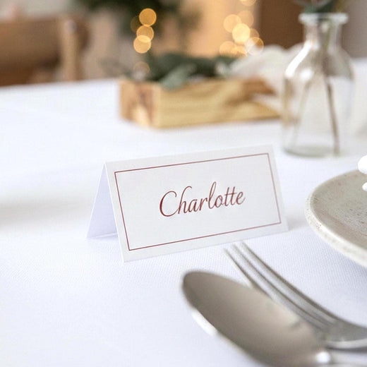 Marque-place mariage personnalisé bois gravé prénom table de réception — Memerle — Memerle, papeterie artisanale personnalisée (Paris, France & international)