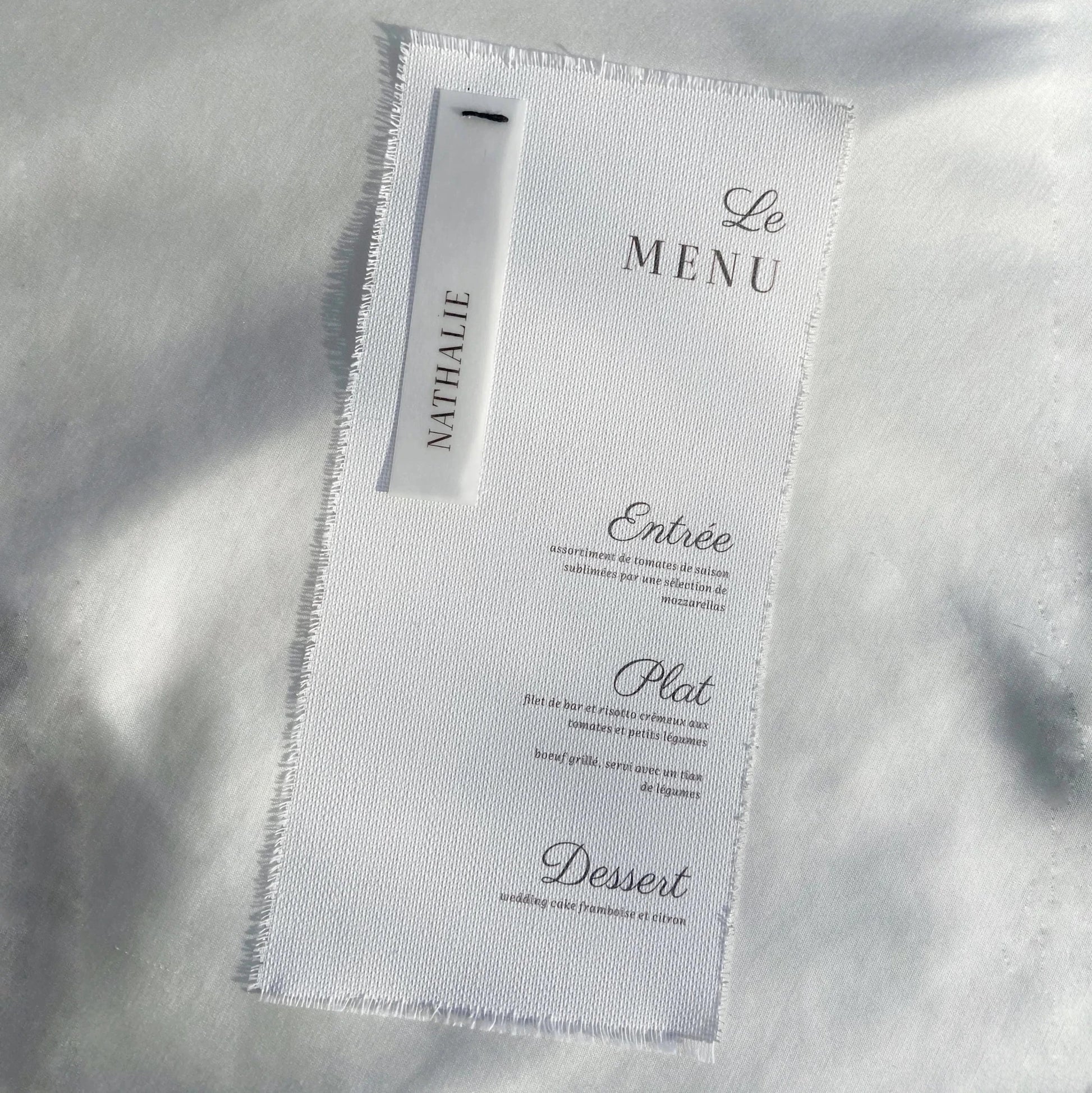 Menu mariage sur toile personnalisé style champêtre — Memerle papeterie artisanale