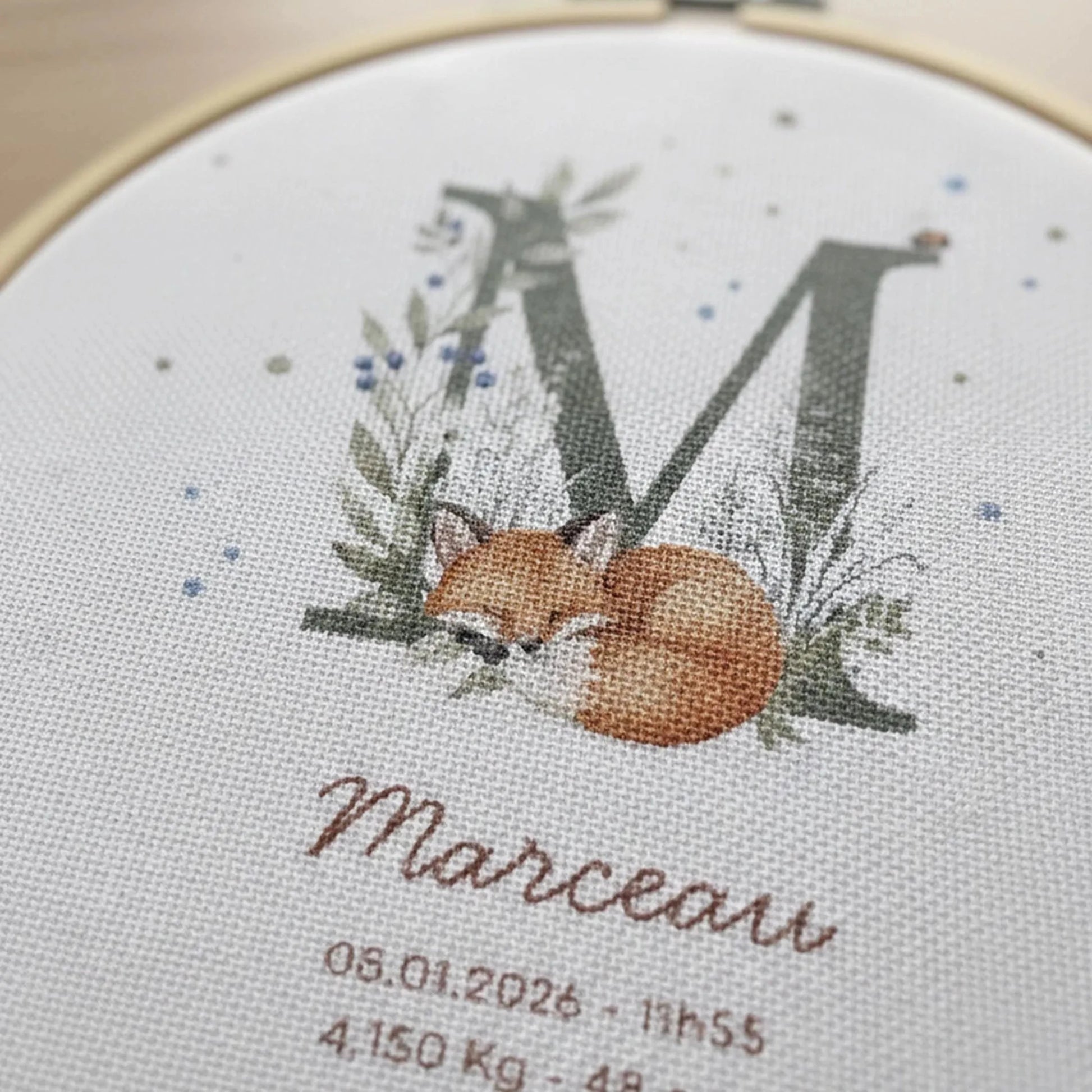 Tambour naissance bois décoration chambre bébé personnalisé — Memerle