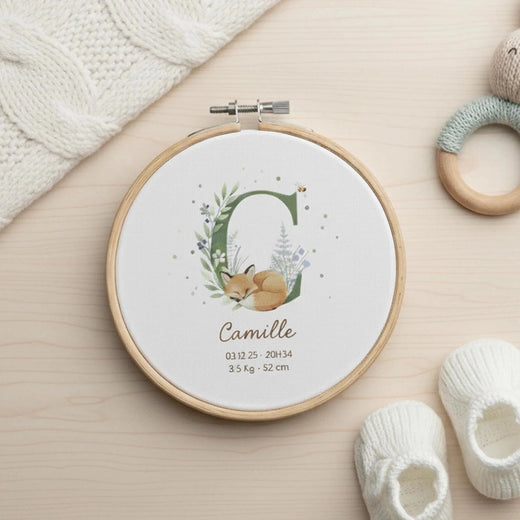 Tambour de naissance personnalisé bois prénom bébé — Memerle papeterie — Memerle, papeterie artisanale personnalisée (Paris, France & international)