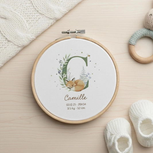 Tambour de naissance personnalisé bois prénom bébé — Memerle papeterie — papeterie mariage personnalisée Memerle