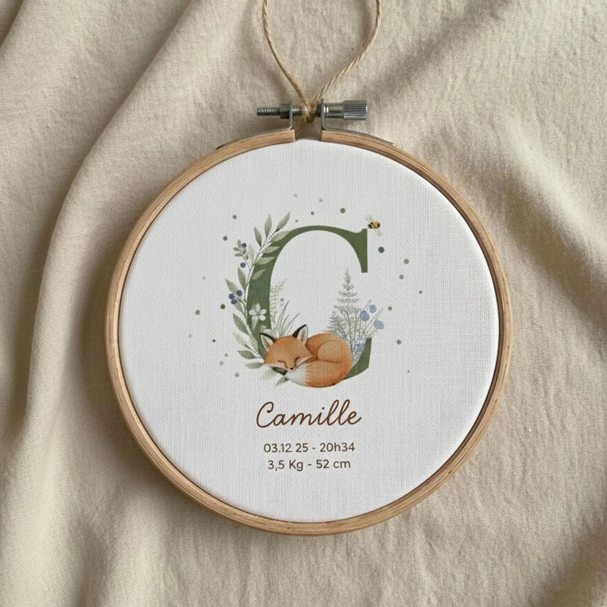 Annonce naissance tambour bois personnalisé famille prénom — Memerle